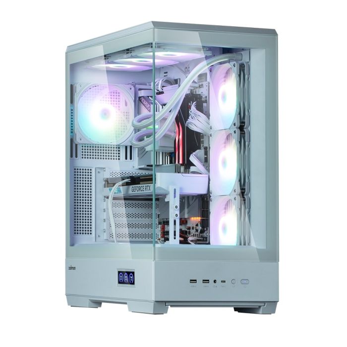 Корпус Zalman P50 DS без БП, 2xUSB3.0, 1xUSBType-C, 4x120мм ARGB, VGA 435мм, LCS ready, TG Side Panel, ATX, белый