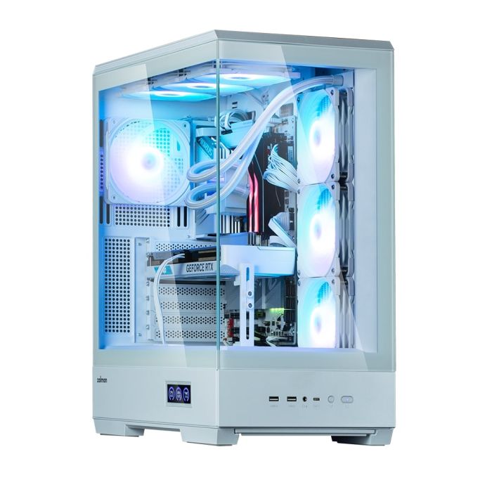 Корпус Zalman P50 DS без БП, 2xUSB3.0, 1xUSBType-C, 4x120мм ARGB, VGA 435мм, LCS ready, TG Side Panel, ATX, белый