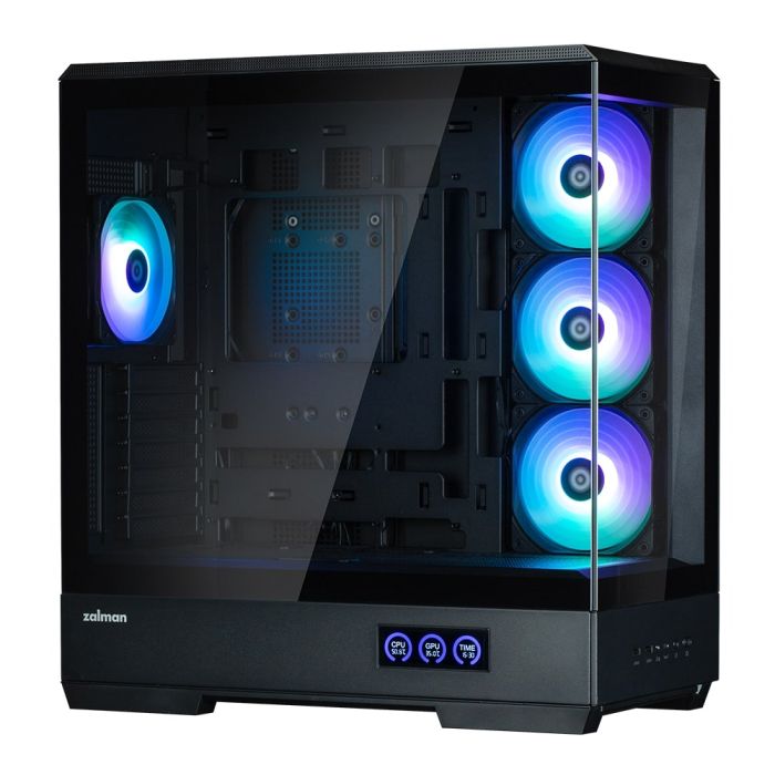 Корпус Zalman P50 DS без БЖ, 2xUSB3.0, 1xUSBType-C, 4x120мм ARGB, VGA 435мм, LCS ready, TG Side Panel, ATX, чорний