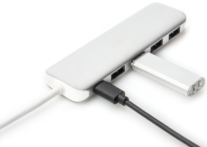 Концентратор DIGITUS USB Type-C, 4xUSB 3.0 + функція зарядного пристрою