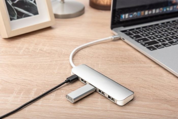 Концентратор DIGITUS USB Type-C, 4xUSB 3.0 + функція зарядного пристрою