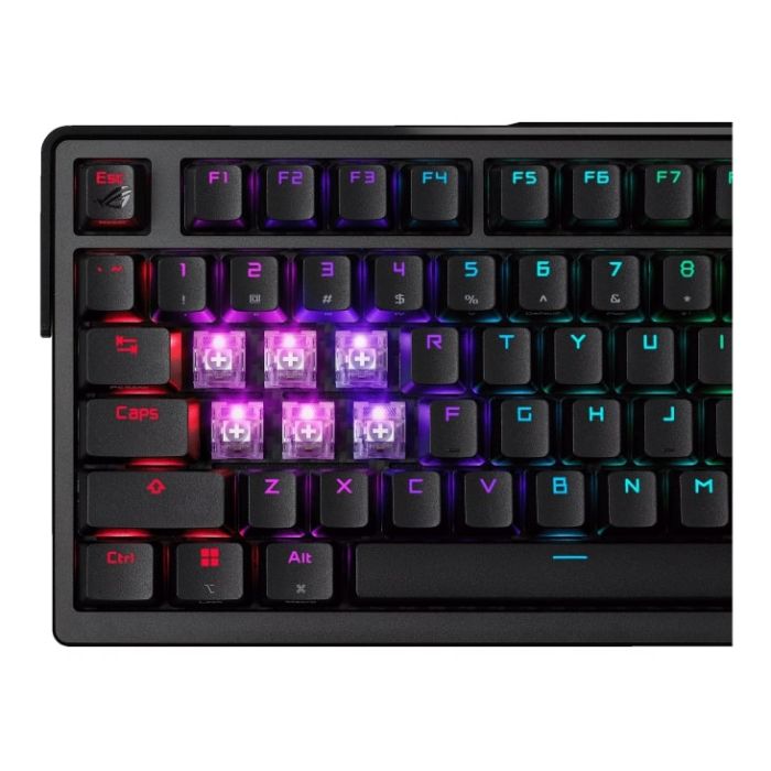 Клавіатура механічна ASUS ROG Azoth Extreme 81key, NX Snow, USB-A/WL/BT, EN, RGB, чорний