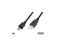 Кабель DIGITUS USB-A > mini USB заряджання/синхронізації, 1.8м, чорний