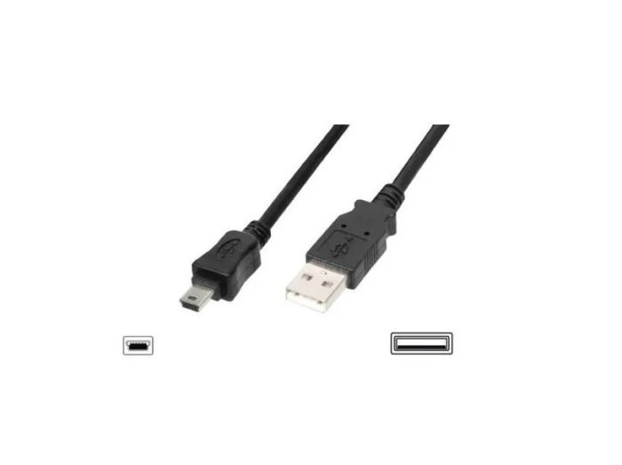 Кабель DIGITUS USB-A > mini USB заряджання/синхронізації, 1.8м, чорний