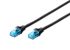 Патч-корд DIGITUS CAT 5e UTP, 0.5м, AWG 26/7, CCA, PVC, чорний