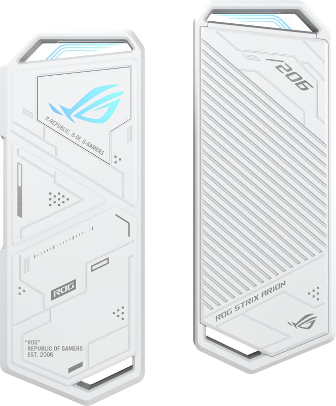 Портативний корпус ASUS для SSD ROG STRIX ARION ESD-S1C/WHT/G/AS PCIe NVMe M.2 2230/2242/2260/2280 USB Type-C 3.2 Gen 2x1 білий