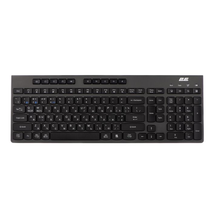 2E Keyboard membrane KS280 120key, WL/BT, EN/UK/RU, silent, black-grey