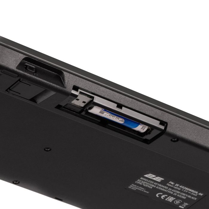 2E Keyboard membrane KS280 120key, WL/BT, EN/UK/RU, silent, black-grey