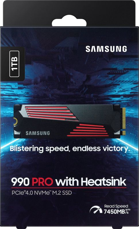 SSD Samsung  M.2 1TB PCIe 4.0 990PRO +  Heatsink