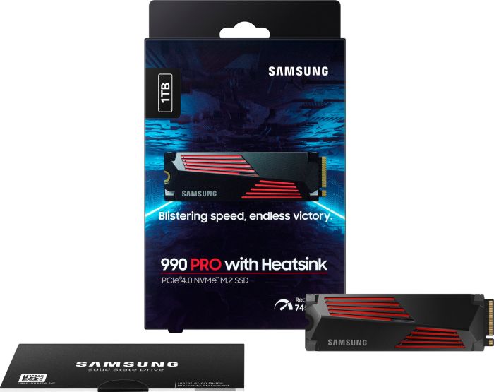 SSD Samsung  M.2 1TB PCIe 4.0 990PRO +  Heatsink