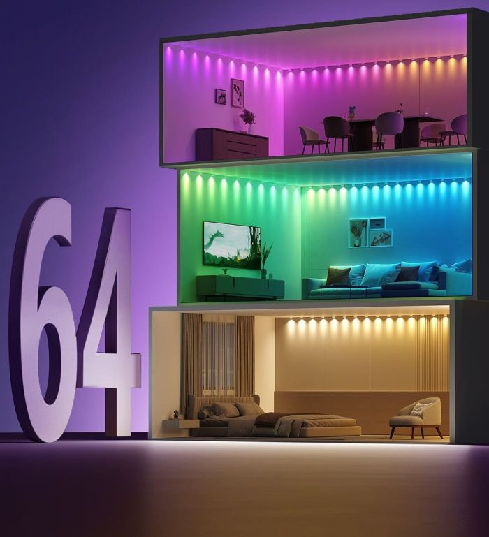 Лента светодиодная умная Govee H608A String Downlights, 5м, RGBIC, WI-FI/Bluetooth, Белый