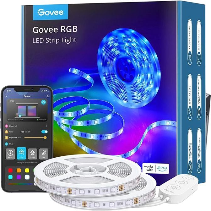 Govee RGB Smart Wi-Fi + Bluetooth LED Strip Lights(10m) [Energy Class A] (10m)