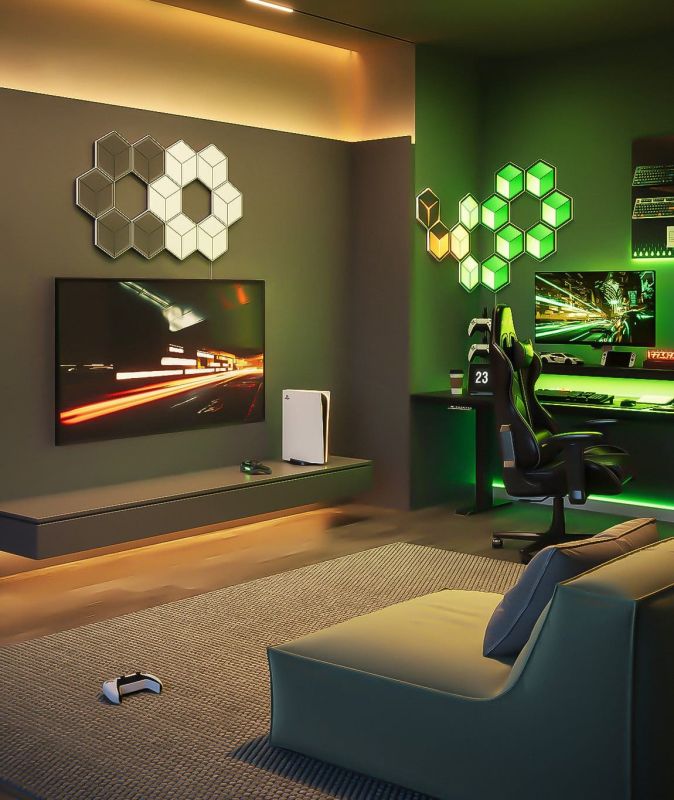 Набір настінних світильників Govee H606A Glide Hexagon Light, 7, RGBIC, WI-FI/Bluetooth, білий