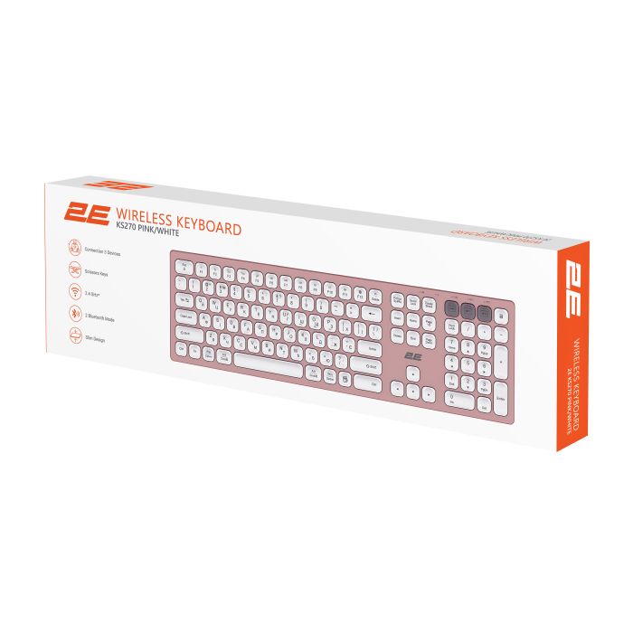 2E Keyboard membrane KS270 109key, WL/BT, EN/UK, pink-white