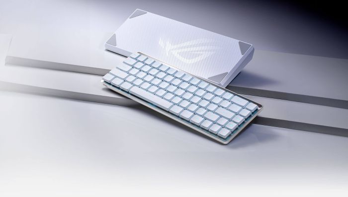 Клавіатура механічна ASUS ROG Falchion RX Low Profile, 68key, Red Switch, USB-A/WL/BT, EN/UK, RGB, білий