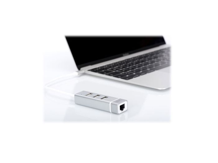 Хаб DIGITUS USB-C > 3xUSB-A/RJ45