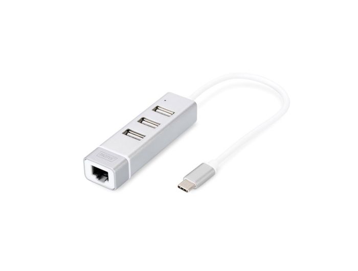 Хаб DIGITUS USB-C > 3xUSB-A/RJ45