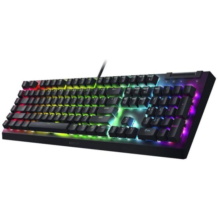 Razer Keyboard mechanical BlackWidow V4 X 110key, Green Switch, USB-A, EN/RU, RGB, black