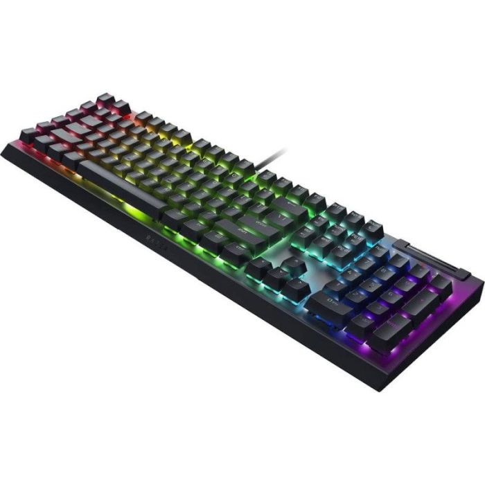 Razer Keyboard mechanical BlackWidow V4 X 110key, Green Switch, USB-A, EN/RU, RGB, black