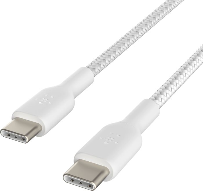 Кабель USB-C > USB-C зарядки/синхронизации Belkin 2м, 60Вт, Type-C, витой, белый