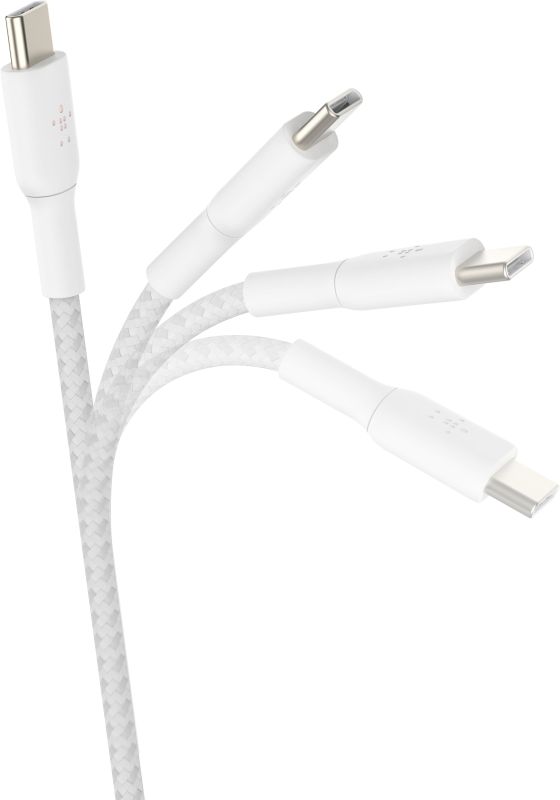 Кабель USB-C > USB-C зарядки/синхронизации Belkin 2м, 60Вт, Type-C, витой, белый
