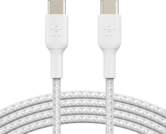 Кабель USB-C > USB-C зарядки/синхронизации Belkin 2м, 60Вт, Type-C, витой, белый