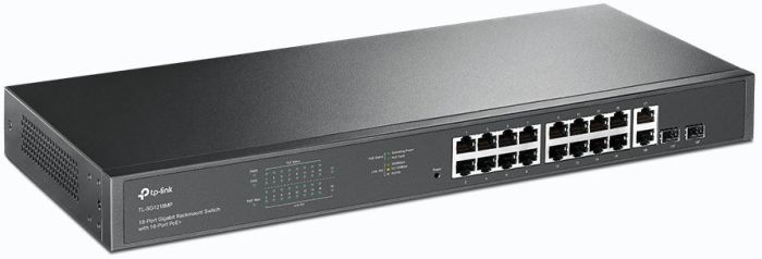 Комутатор TP-LINK  16x1GE (16xPoE), 2xSFP, 150W, WebSmart TP-Link SG2218P