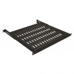 Полиця MIRSAN 19", 1U, регульована 700-800 мм, чорна