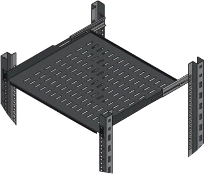 Полка MIRSAN 19", 1U, регулируемая 450-540 мм, черная