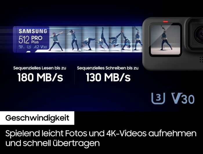 Карта пам'яті Samsung microSD  128GB C10 UHS-I R180MB/s PRO Plus