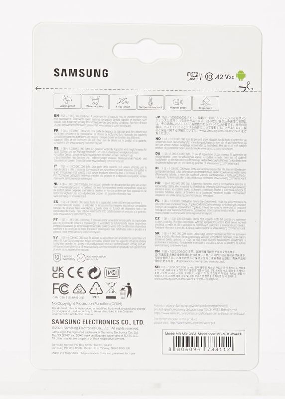 Карта пам'яті Samsung microSD  128GB C10 UHS-I R180MB/s PRO Plus