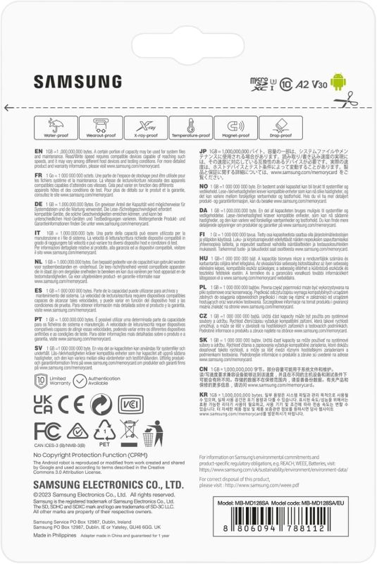 Карта пам'яті Samsung microSD  128GB C10 UHS-I R180MB/s PRO Plus