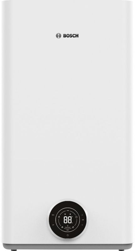 Electric water heater BOSCH flat slim Tronic 4500, 50 l, 1.5 kW, uni installation, electric control, B, white