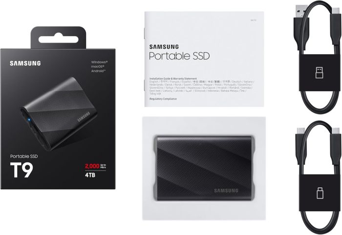 Портативный SSD Samsung  4TB USB 3.2 Gen 2 Type-C T9