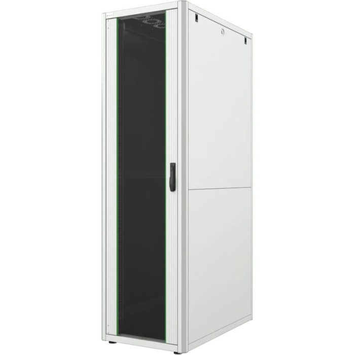 Шафа MIRSAN 19", 42U, GTN, склянні двері, 600x1000 мм, максимально 1000 кг, сіра