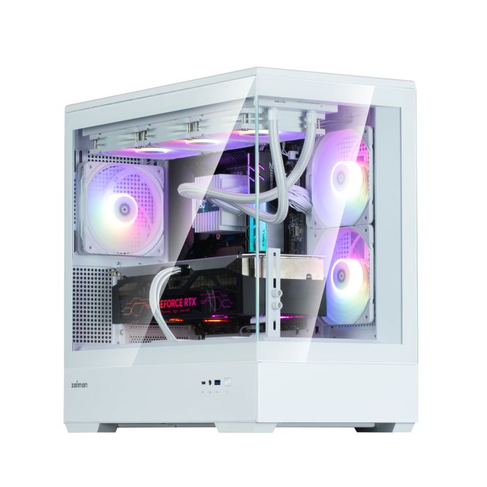Корпус Zalman P30 White V2, без БП, 1xUSB3.0, 1хUSB Type-C, 3x120мм ARGB, TG Front/Side Panel, mATX, белый