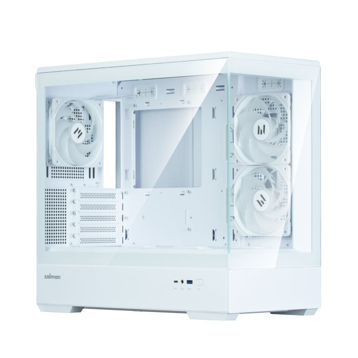 Корпус Zalman P30 White V2, без БП, 1xUSB3.0, 1хUSB Type-C, 3x120мм ARGB, TG Front/Side Panel, mATX, белый
