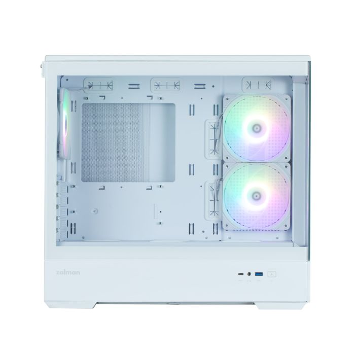 Корпус Zalman P30 White V2, без БП, 1xUSB3.0, 1хUSB Type-C, 3x120мм ARGB, TG Front/Side Panel, mATX, белый
