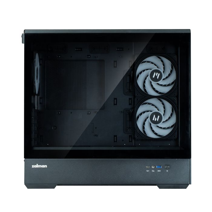Корпус Zalman P30 Black V2, без БЖ, 1xUSB3.0, 1хUSB Type-C, 3x120мм ARGB, TG Front/Side Panel, mATX, чорний