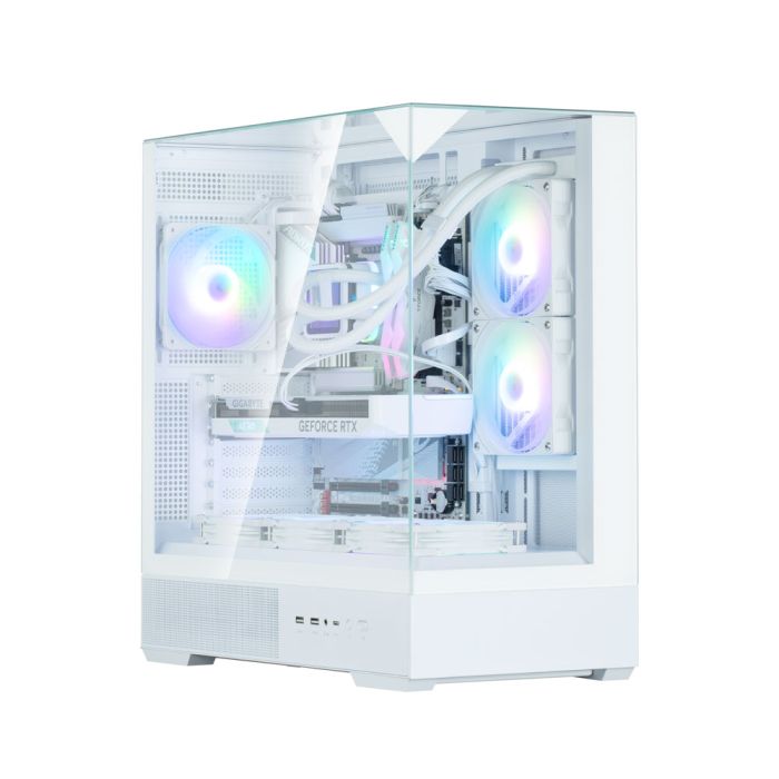 Корпус Zalman P40 Prism без БЖ, 2xUSB3.0, 1xUSBType-C, 1x120мм ARGB, VGA 420мм, LCS ready, TG 3x Panels, ATX, білий
