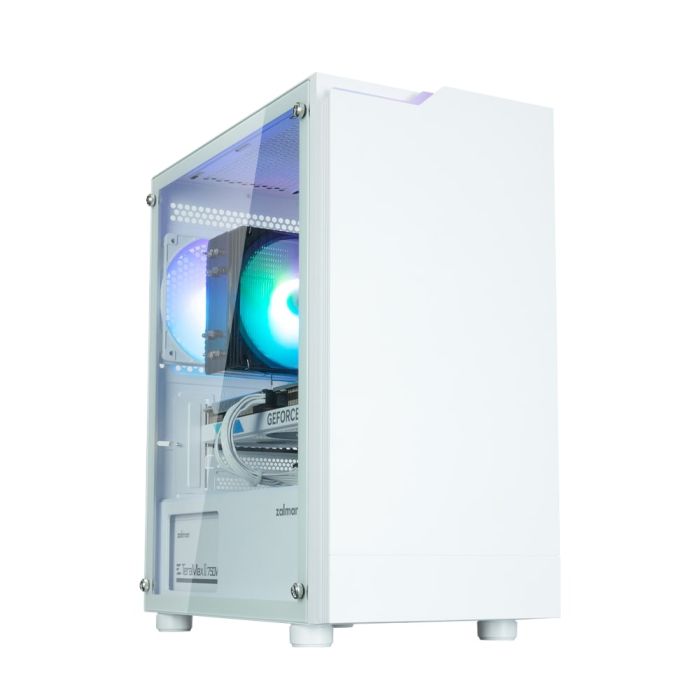 Корпус Zalman T4 Plus без БП, 2xUSB3.0, 1xUSB2.0, 1x120мм ARGB, VGA 3200мм, LCS ready, TG Side Panel, mATX, белый