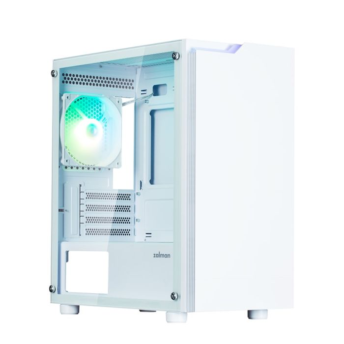 Корпус Zalman T4 Plus без БП, 2xUSB3.0, 1xUSB2.0, 1x120мм ARGB, VGA 3200мм, LCS ready, TG Side Panel, mATX, белый