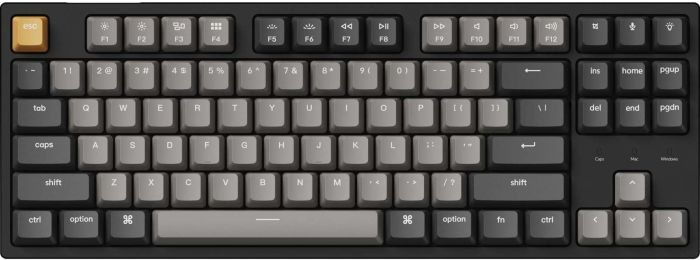 keychron C1 Pro ANSI 80% TKL Layout 87 Key - Red Switch RGB Hot-Swap - Keychron K pro Mechanical Wired Normal Profile QMK/VIA Keyboard- Ukraine
