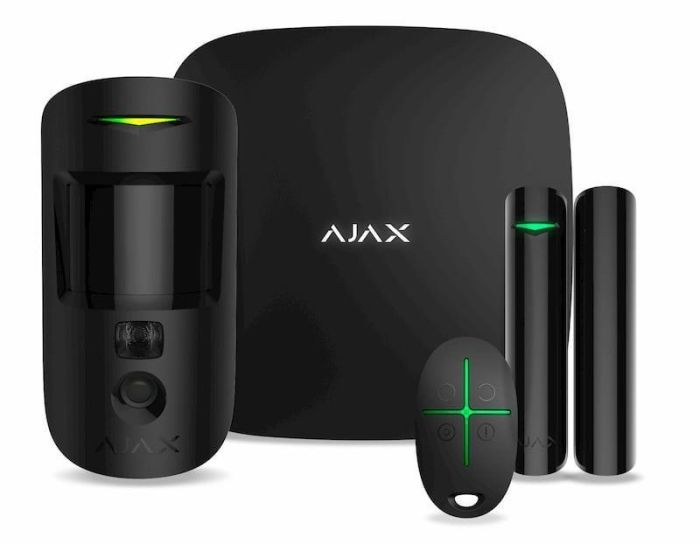 Комплект охранной сигнализации Ajax HDR StarterKit Cam, hub 2, motioncam HDR, doorprotect, spacecontrol, jeweller, беспроводной, черный