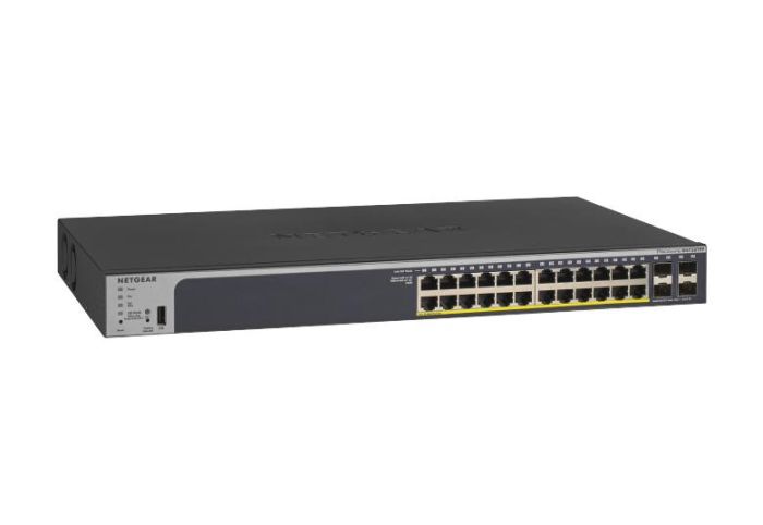 NETGEAR Switch GS728TP 24xGE PoE, 4xSFP, 190W, КManaged L2