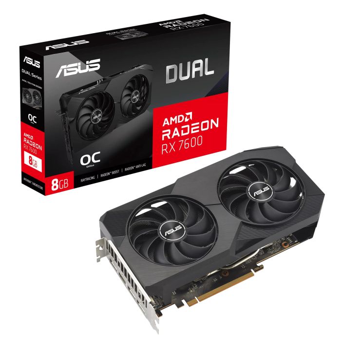Видеокарта ASUS Radeon RX 7600 8GB GDDR6 DUAL OC EVO DUAL-RX7600-O8G-EVO