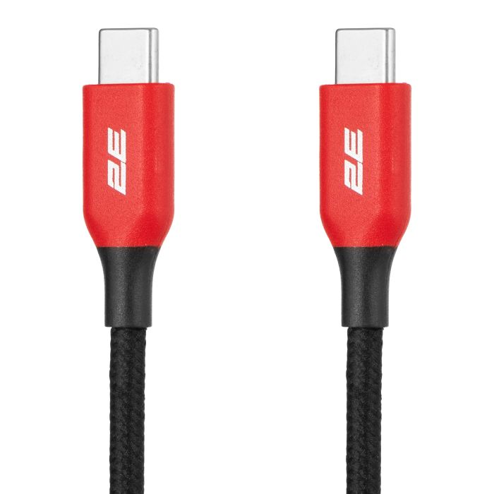 Кабель USB-C > USB-C заряджання/синхронізації 2E 1м, 100Вт Type-C, чорний