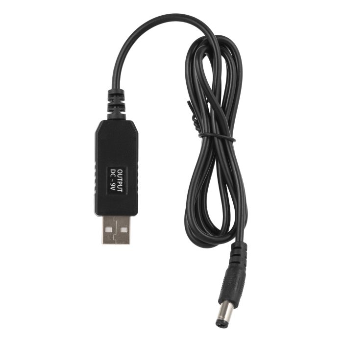 Сable USB-A > DC 5.5х2.5mm charge 2Е 1m, 9V/1A, black