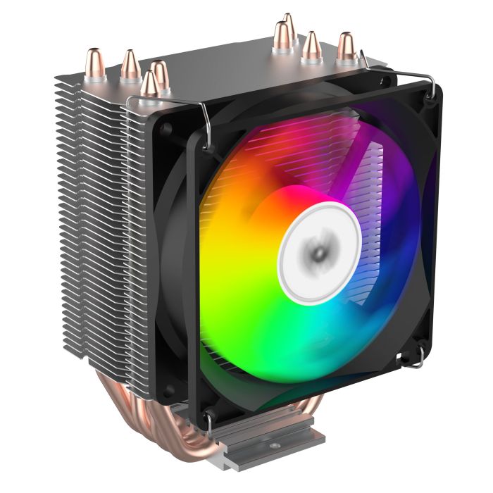 2E GAMING CPU cooler Air Cool AC90D4-RGB, LGA1851, 1700, 1200, 1366, 115x, AM5, AM4, AM3, AM3+, 4pin PWM, TDP 130W