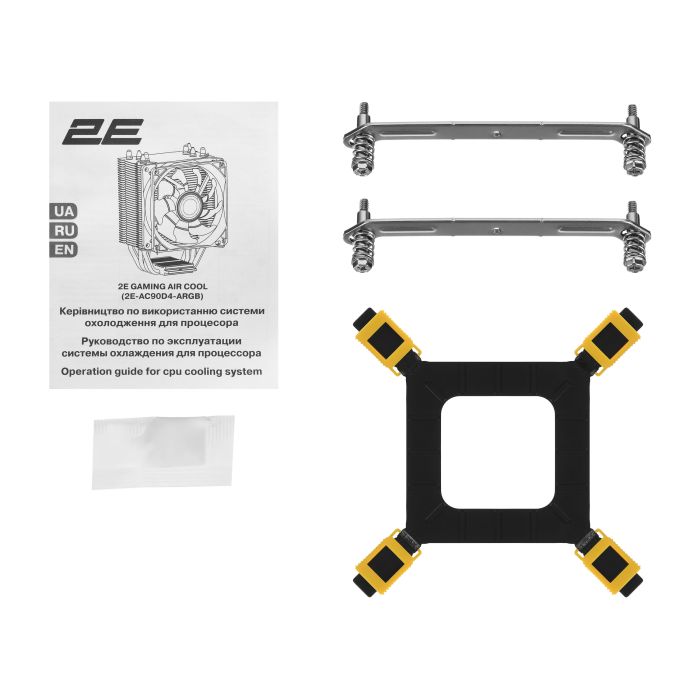 2E GAMING CPU cooler Air Cool AC90D4-RGB, LGA1851, 1700, 1200, 1366, 115x, AM5, AM4, AM3, AM3+, 4pin PWM, TDP 130W